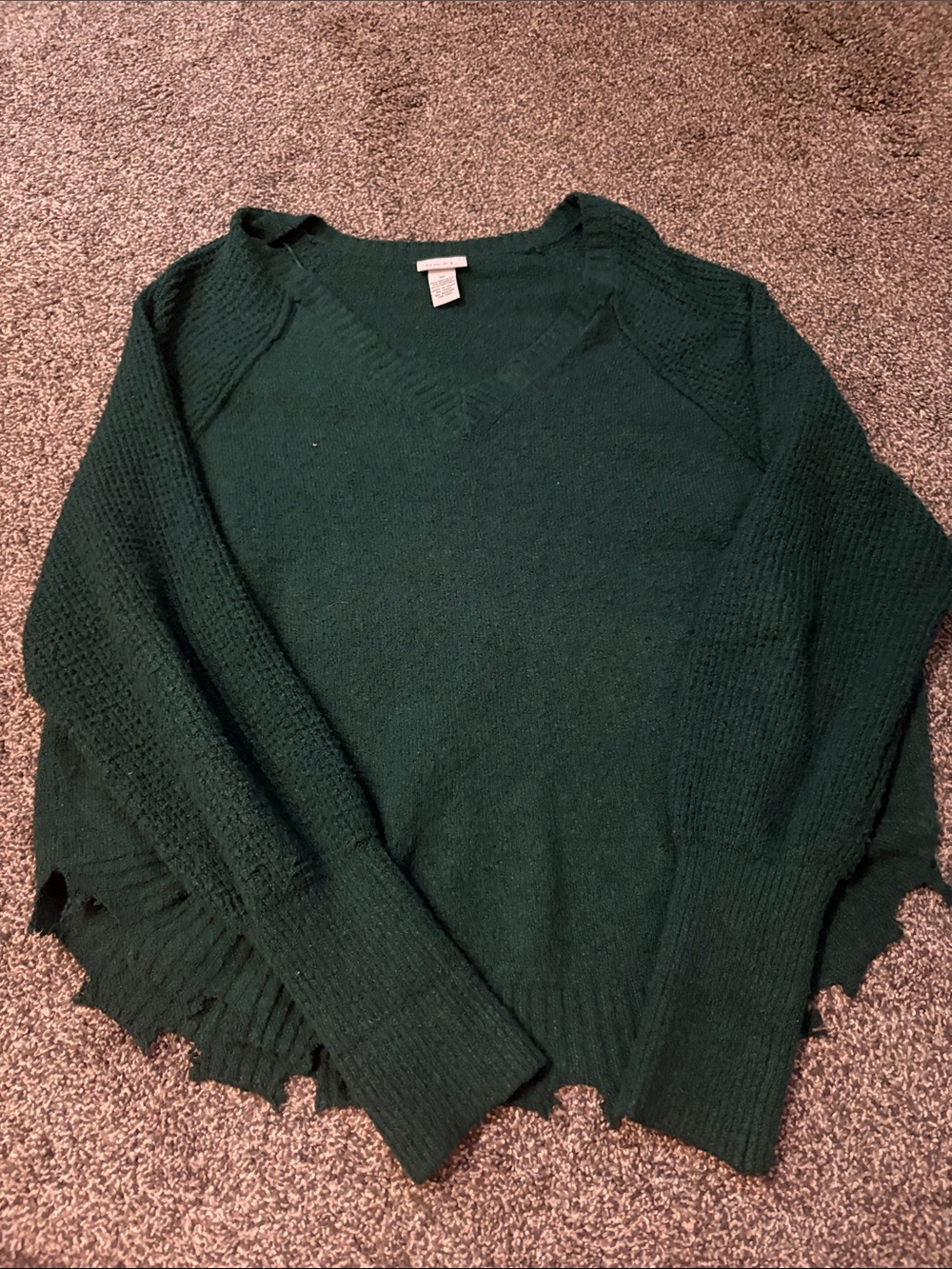 Rue21 Forest Green V-Neck Knit Sweater